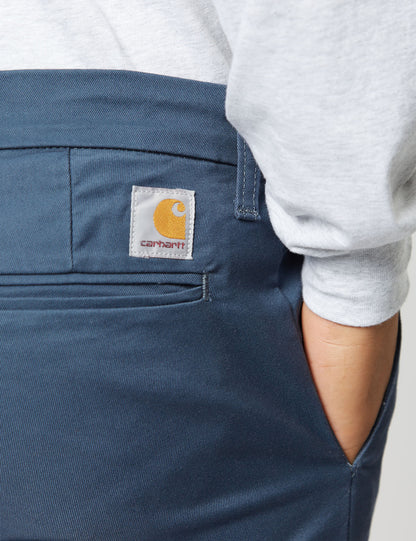 Pantalon chino Sid (coupe slim) - Bleu minerai