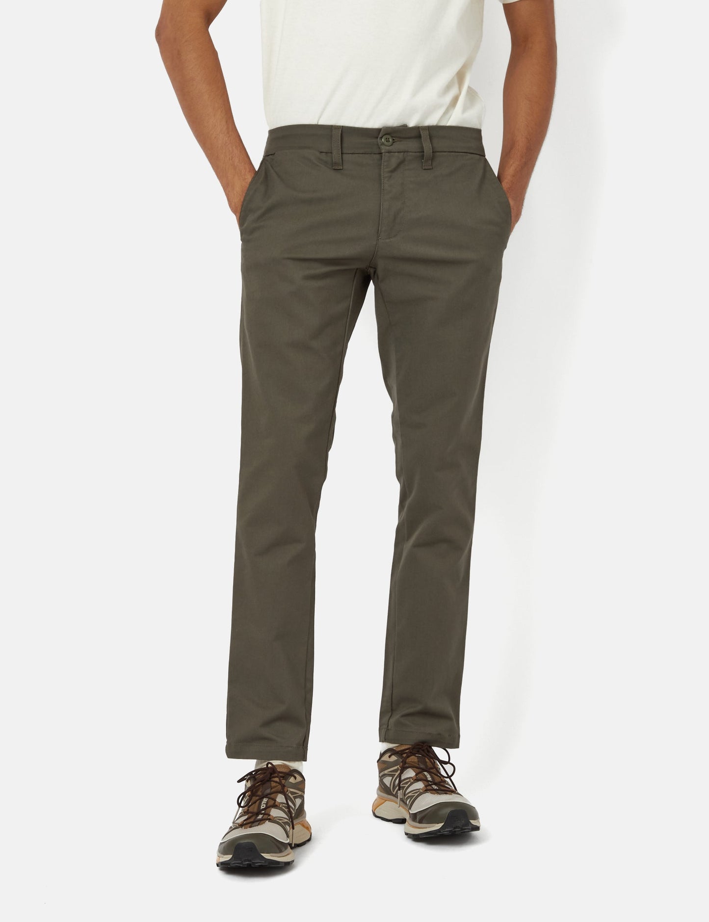 Pantalon chino Sid (coupe ajustée) - Vert sauge