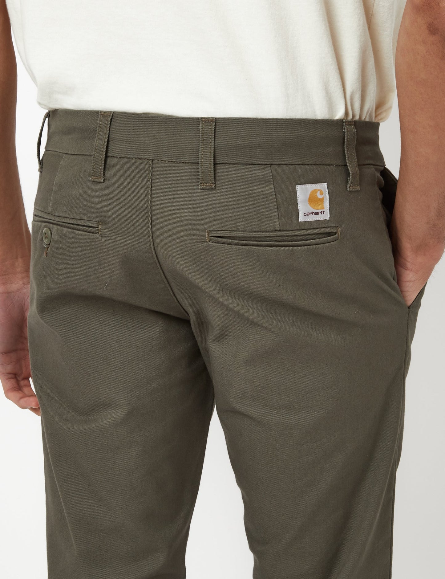Pantalon chino Sid (coupe ajustée) - Vert sauge