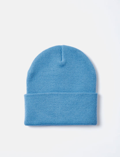 Bonnet court en tricot - Bleu piscine