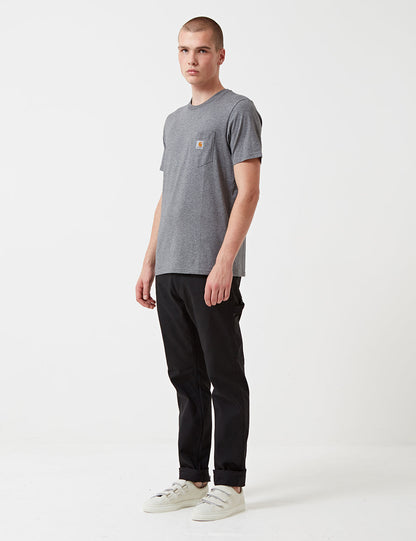 T-shirt à poche - Gris foncé chiné