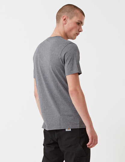 T-shirt à poche - Gris foncé chiné