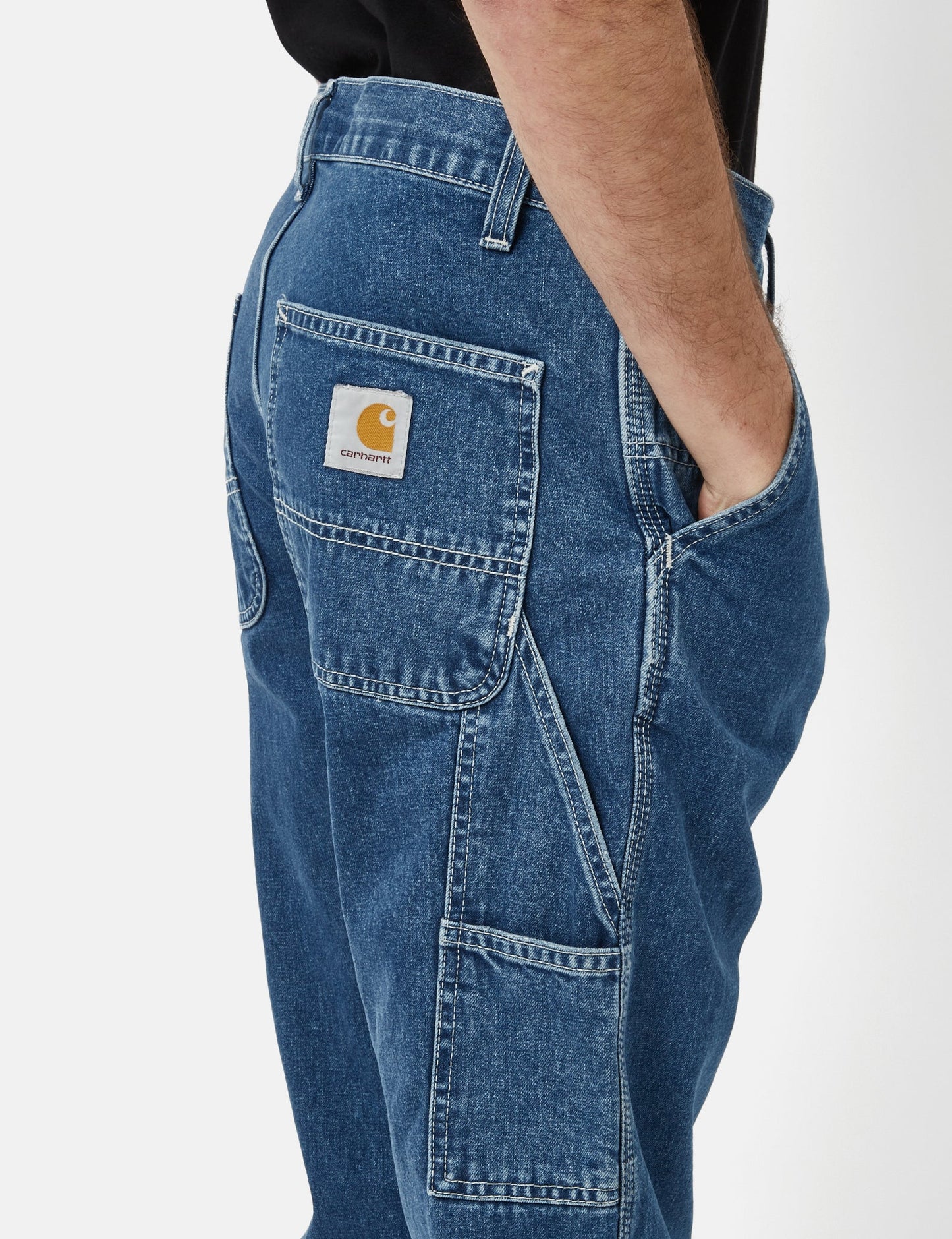 Pantalon Ruck simple genou (coupe droite) - Bleu délavé