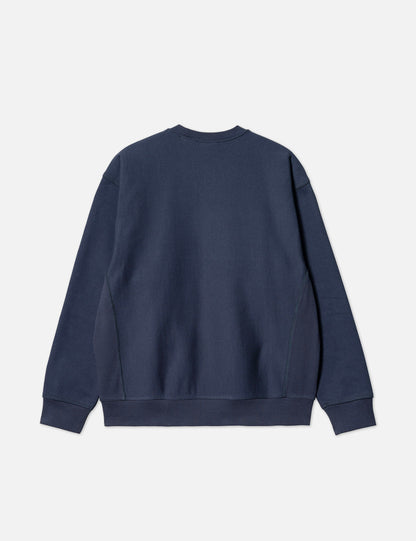Sweat-shirt American Script - Bleu Gentiane