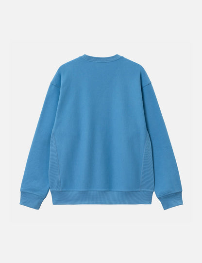 Sweat-shirt American Script - Bleu Piscine