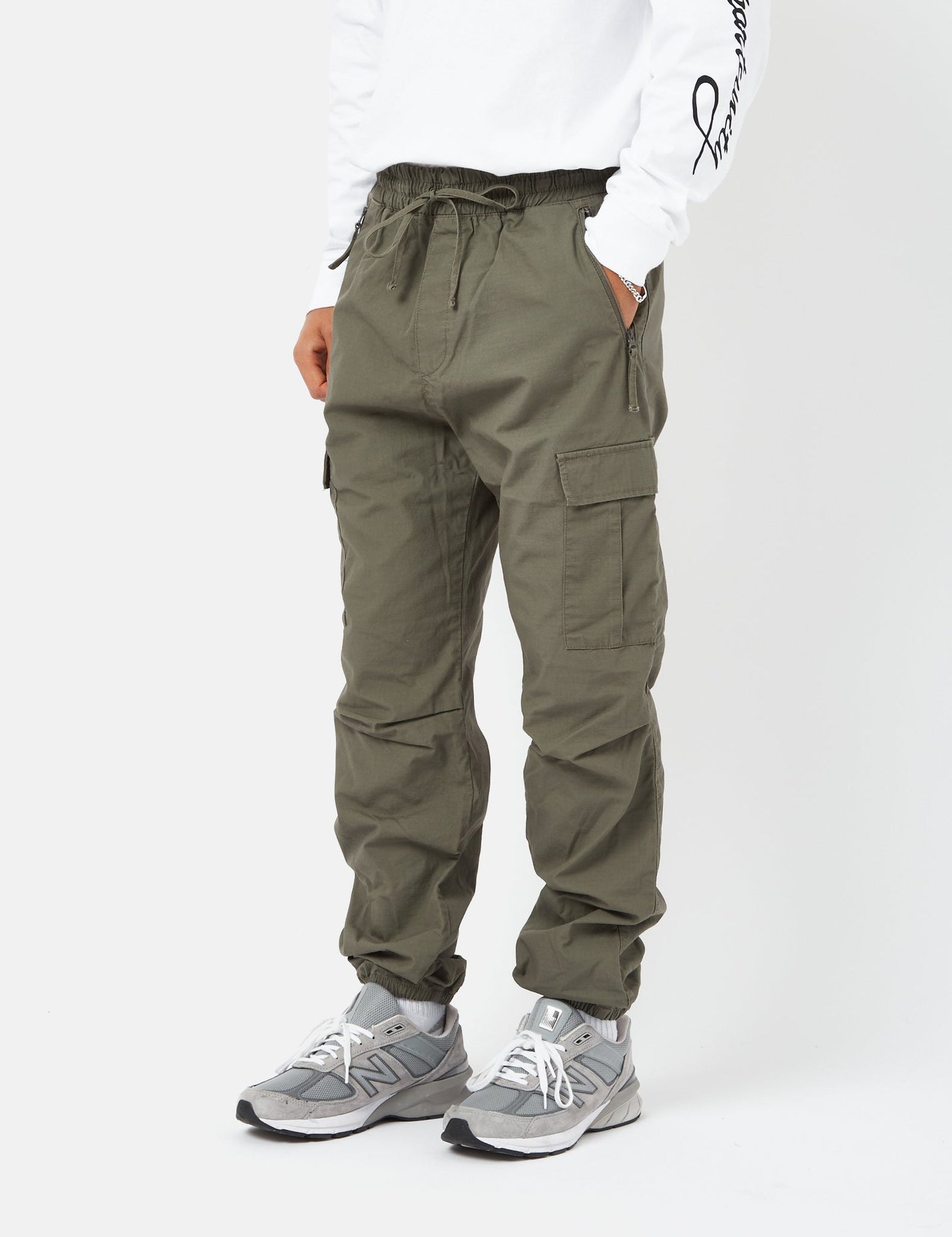 Pantalon de jogging cargo (Ripstop) - Vert algue