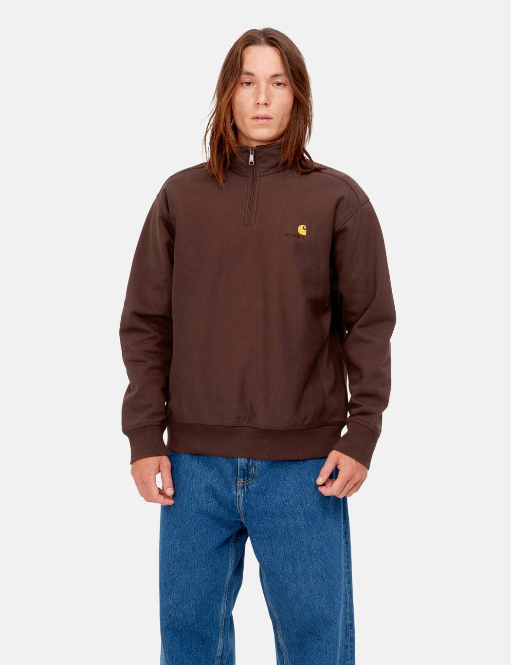 Sweat-shirt Demi-Zip American Script - Ale Brown