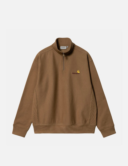 Sweat-shirt Demi-zip American Script - Marron Buffalo