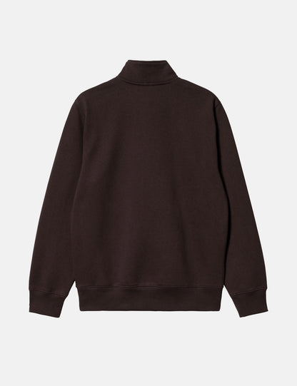 Sweat-shirt zippé Chase Neck – Marron Ombre Foncé