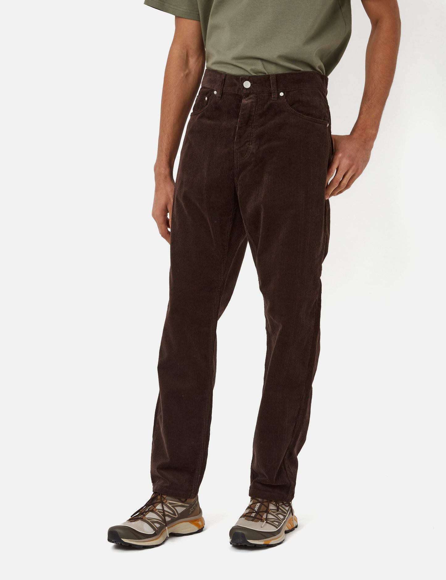 Pantalon Newel en velours côtelé (coupe décontractée) - Marron Terre d'Ombre Foncée