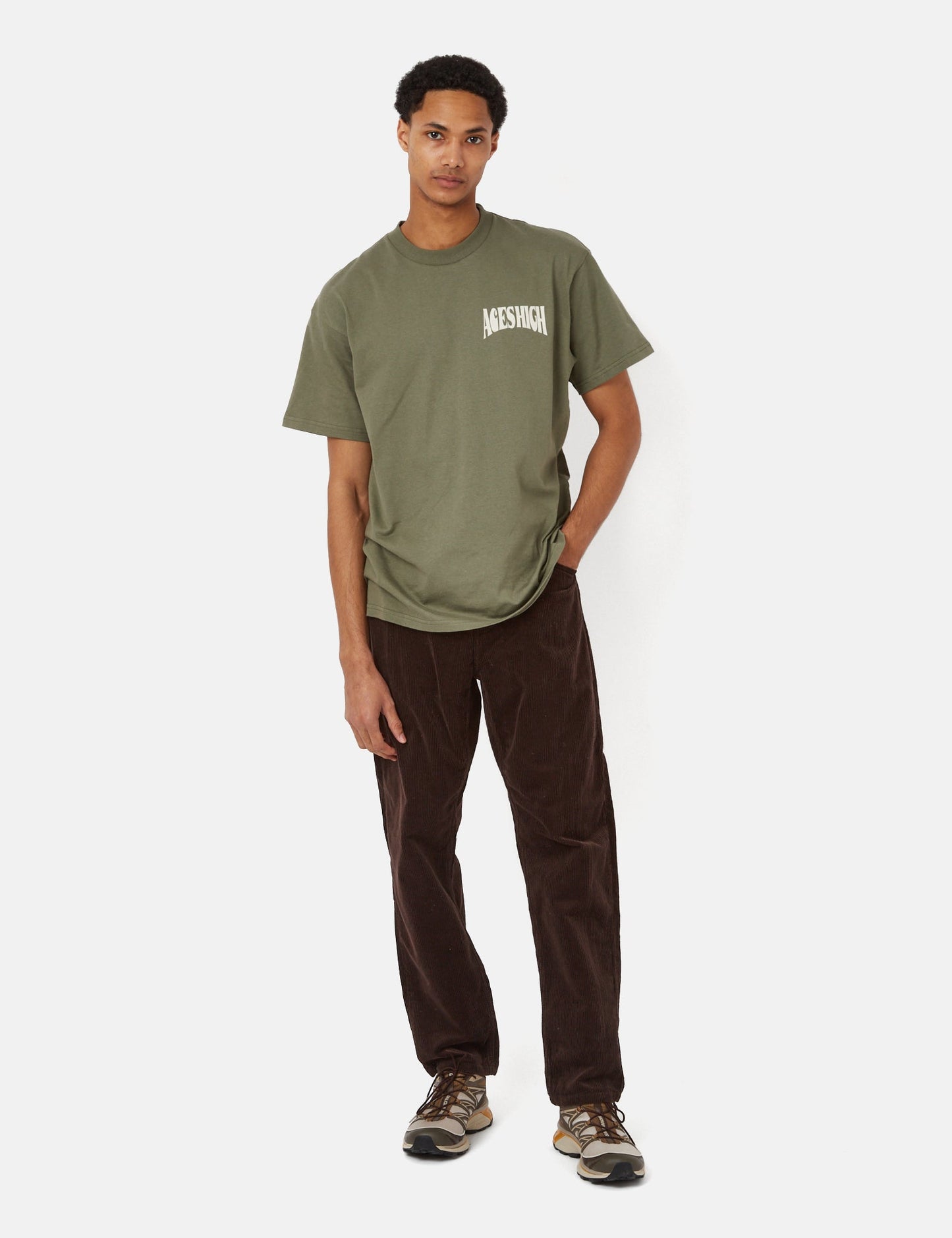 Pantalon Newel en velours côtelé (coupe décontractée) - Marron Terre d'Ombre Foncée