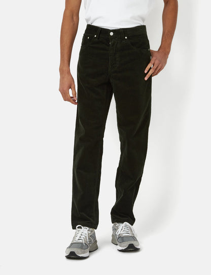 Pantalon Newel en velours côtelé (coupe décontractée) - Vert Cèdre Foncé