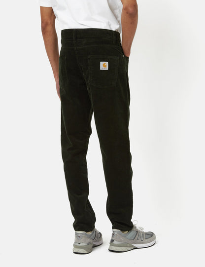 Pantalon Newel en velours côtelé (coupe décontractée) - Vert Cèdre Foncé