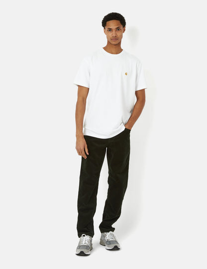 Pantalon Newel en velours côtelé (coupe décontractée) - Vert Cèdre Foncé