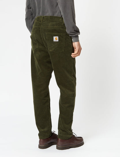 Pantalon Newel en velours côtelé (coupe décontractée) - Vert Végétal