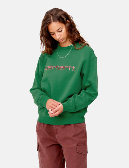 Sweat-shirt Femme - Vert Bonsai/Rose Brumeux