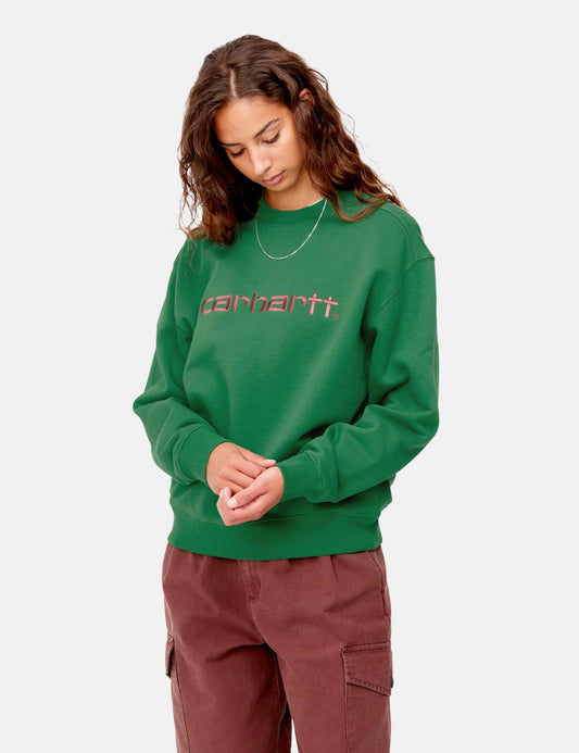 Damen-Sweatshirt – Bonsai Grün/Misty Blush Pink