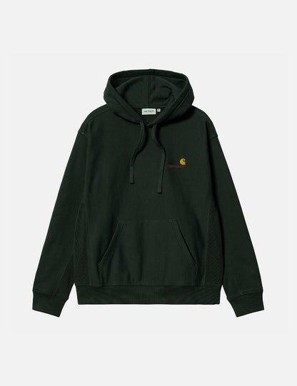 Sweat à capuche American Script – Vert cèdre foncé