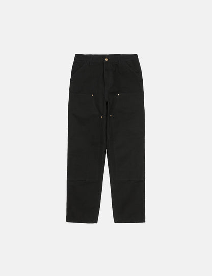 Pantalon double épaisseur (coupe décontractée/droite) - Noir