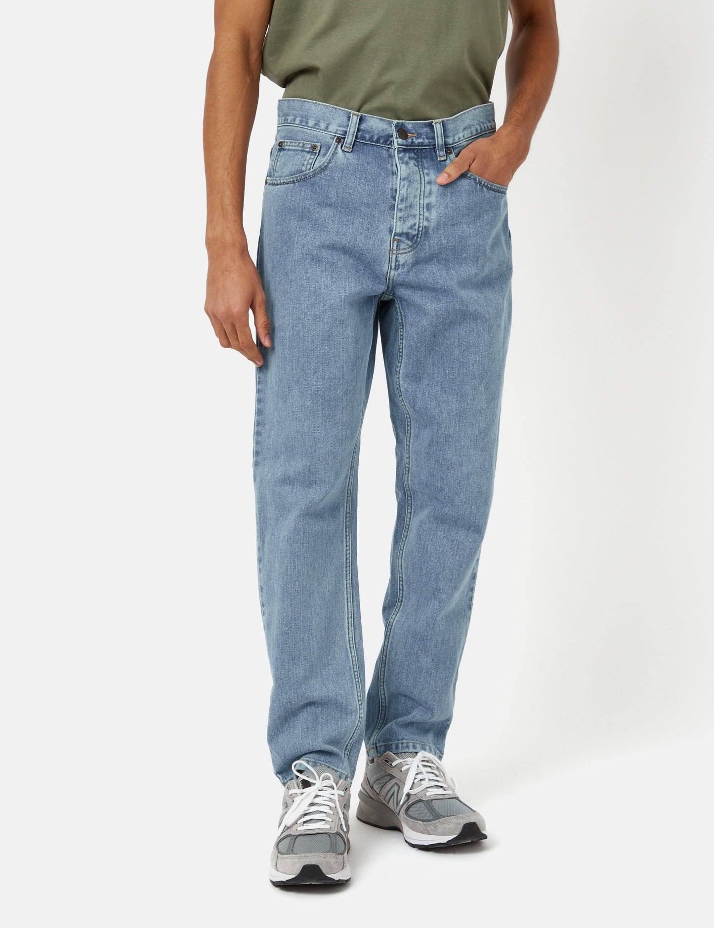 Pantalon Newel (coupe décontractée, délavage Stone Bleached) - Bleu