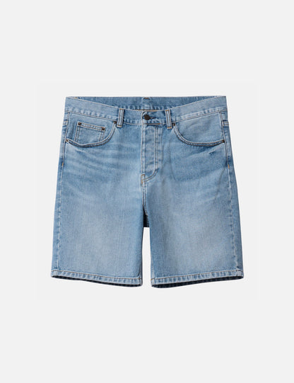 Shorts Newel (coton biologique) - Délavage Light Used bleu