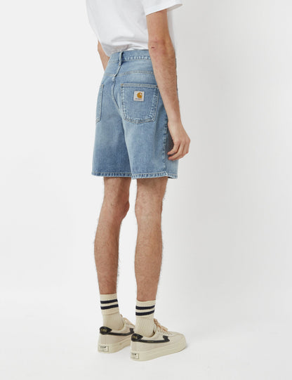 Shorts Newel (coton biologique) - Délavage Light Used bleu