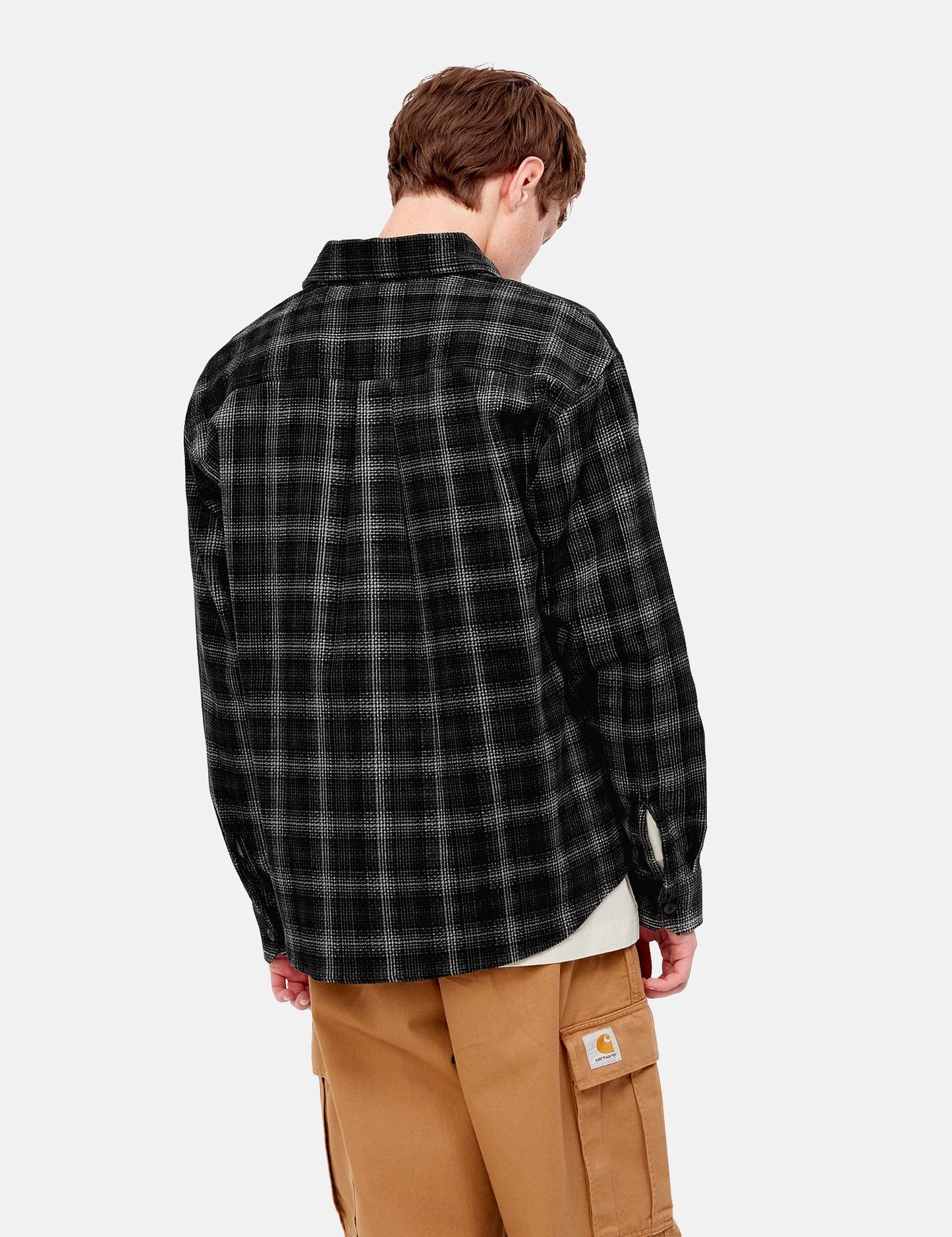 Chemise en velours côtelé Flint (carreaux Wiley) - Gris Vulcan