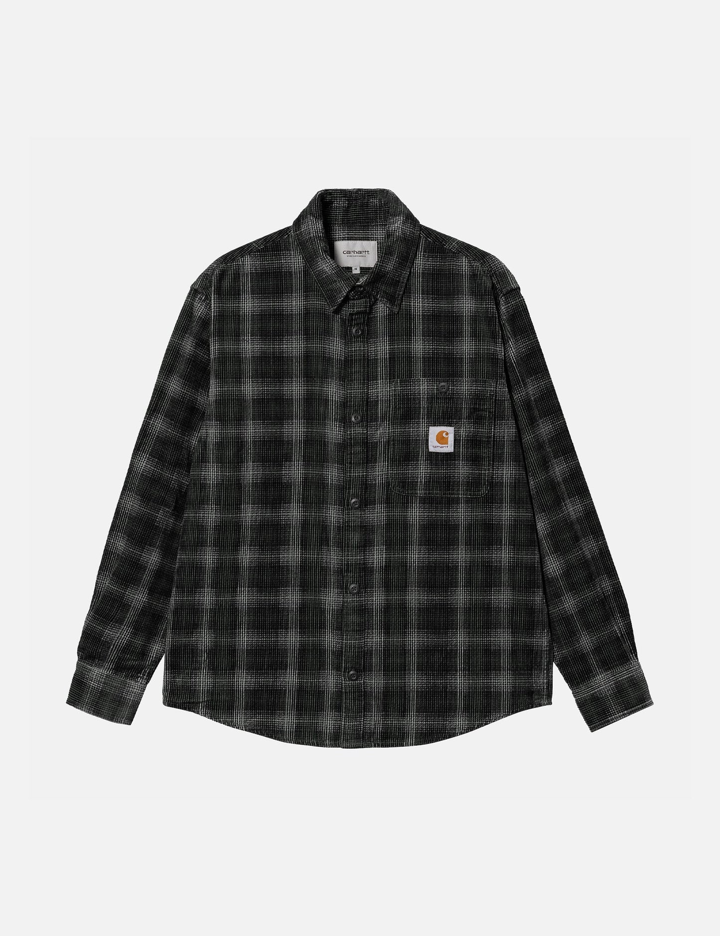 Chemise en velours côtelé Flint (carreaux Wiley) - Gris Vulcan