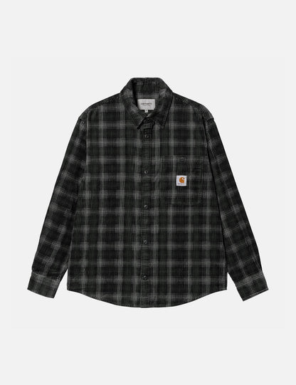 Chemise en velours côtelé Flint (carreaux Wiley) - Gris Vulcan