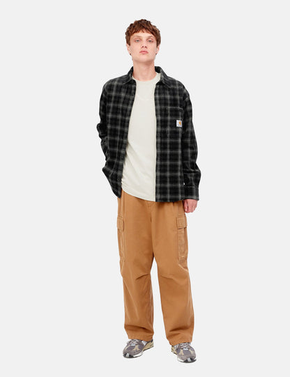 Chemise en velours côtelé Flint (carreaux Wiley) - Gris Vulcan