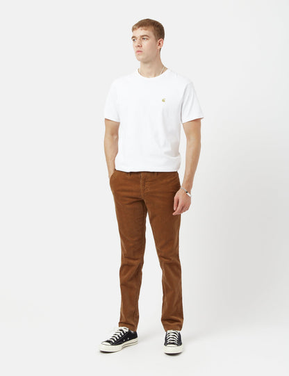 Pantalon Sid en velours côtelé (coupe ajustée) - Jasper Camel