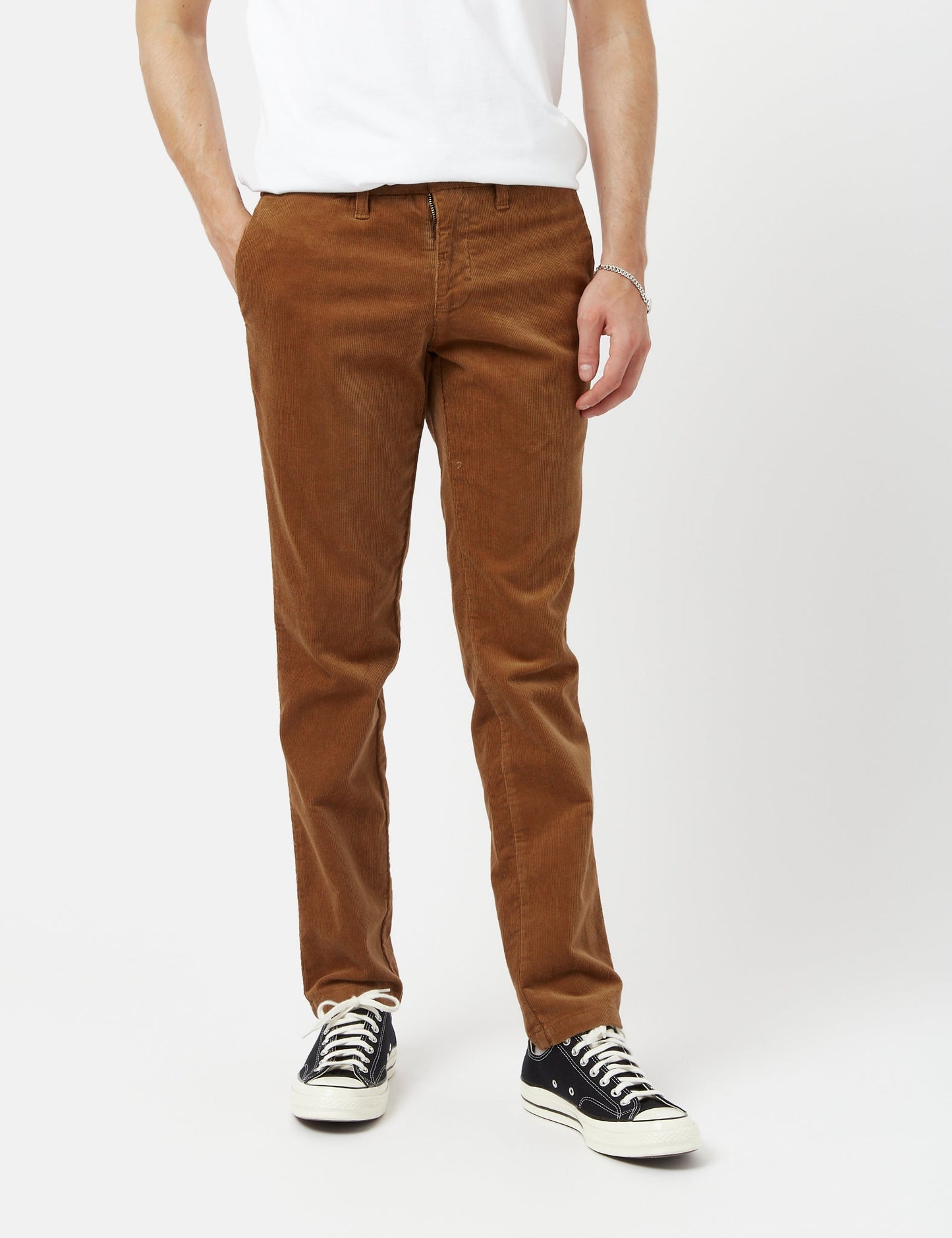 Pantalon Sid en velours côtelé (coupe ajustée) - Jasper Camel