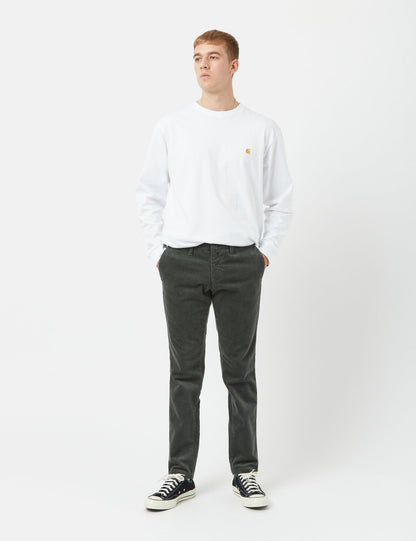 Sid Pant Cord Chino (coupe ajustée) - Vert buis