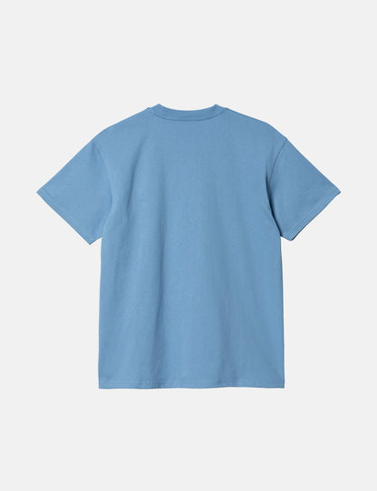 T-shirt American Script (biologique) - Bleu piscine