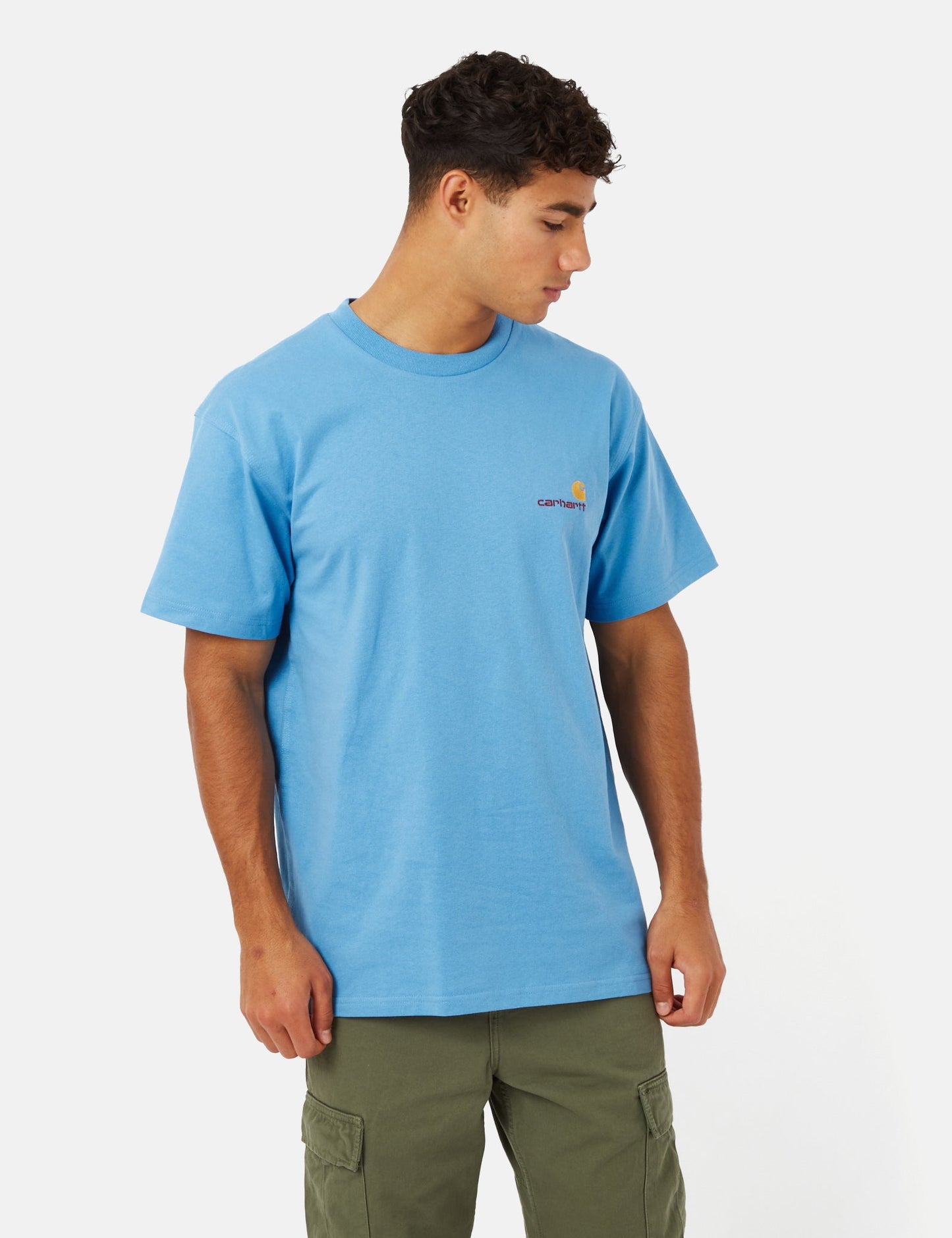 T-shirt American Script (biologique) - Bleu piscine