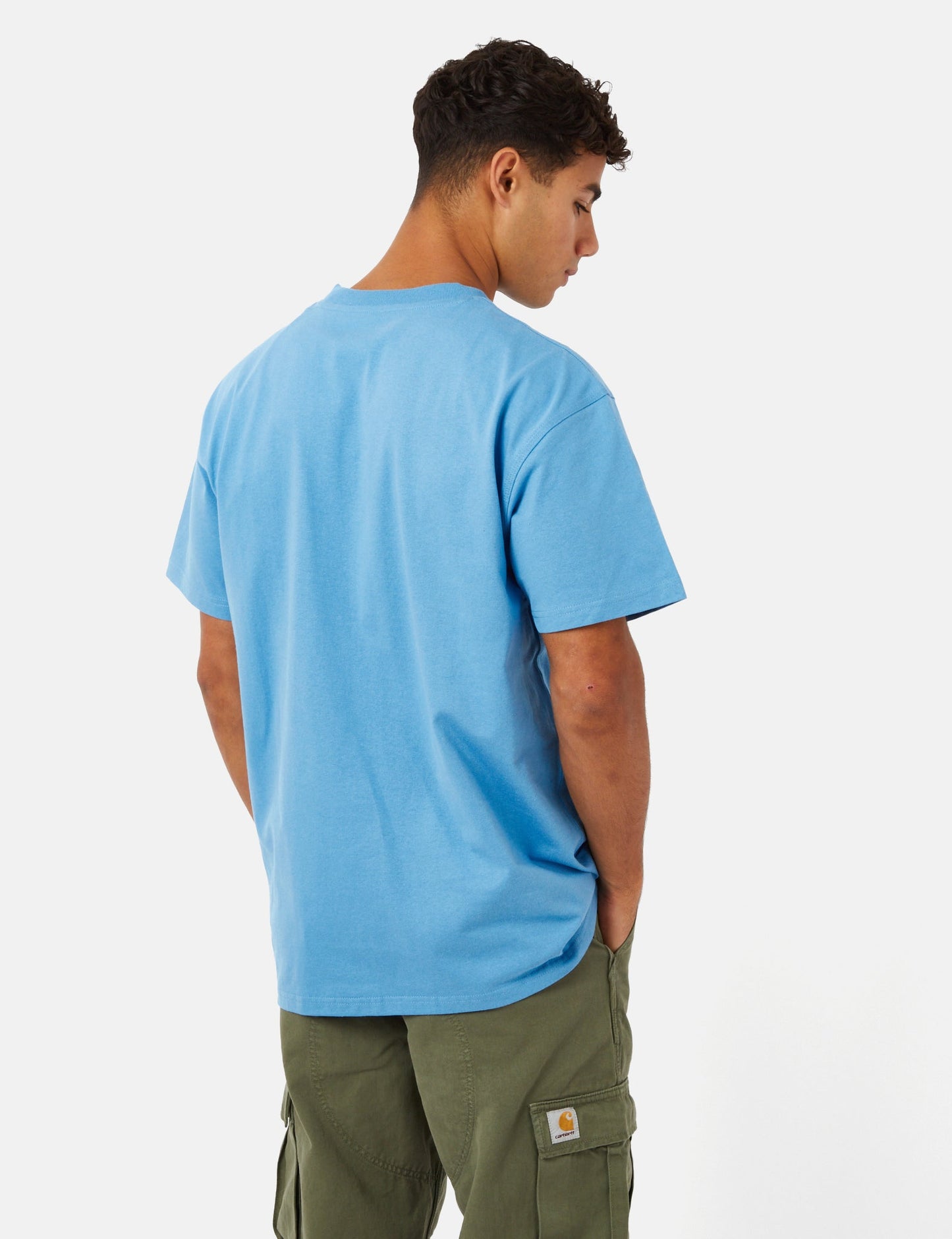 T-shirt American Script (biologique) - Bleu piscine