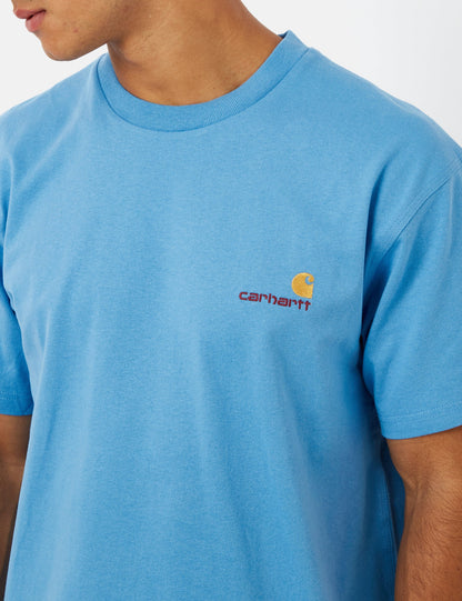 T-shirt American Script (biologique) - Bleu piscine