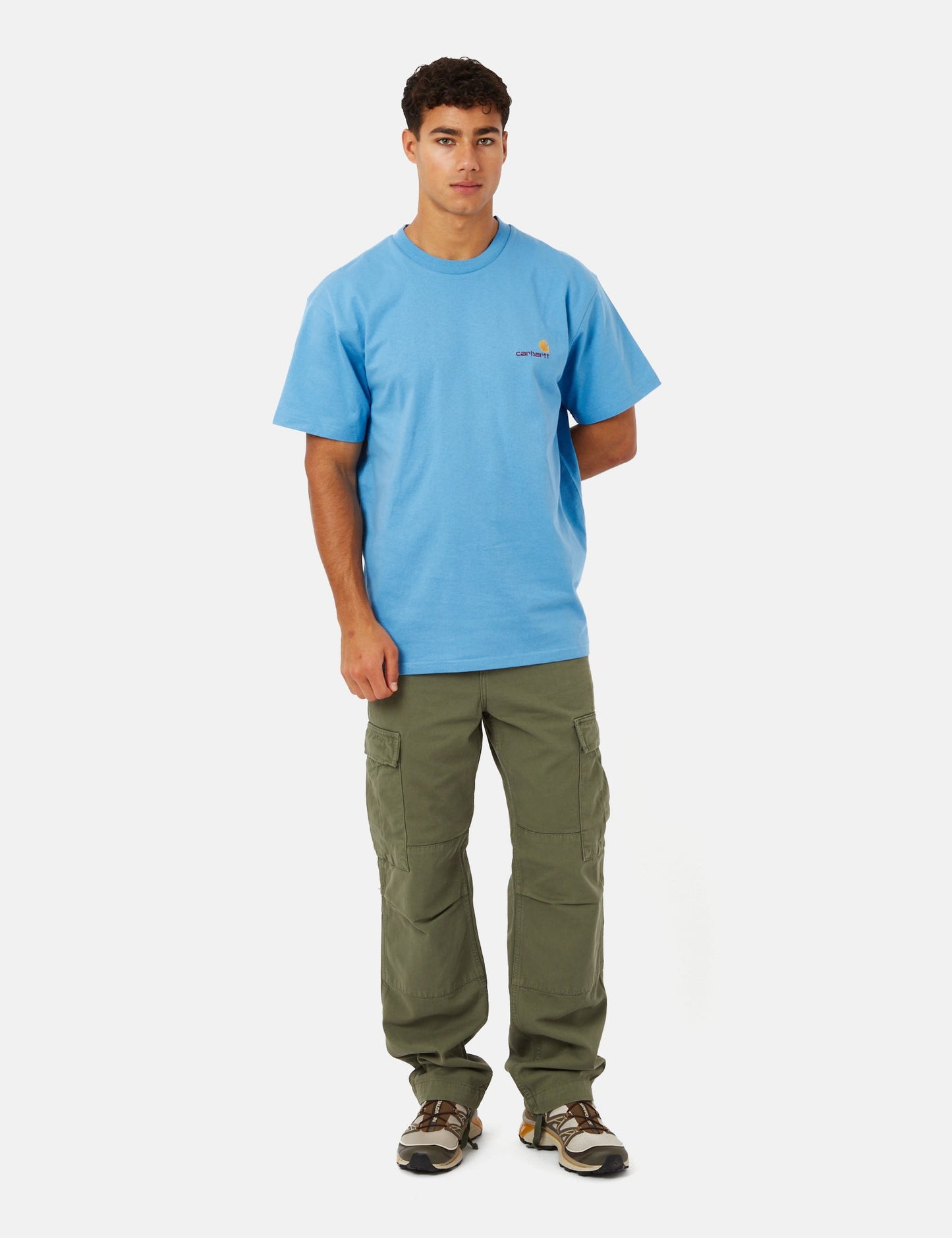 T-shirt American Script (biologique) - Bleu piscine