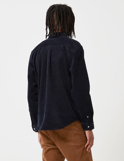 Chemise Madison en velours côtelé - Bleu marine foncé/Cire