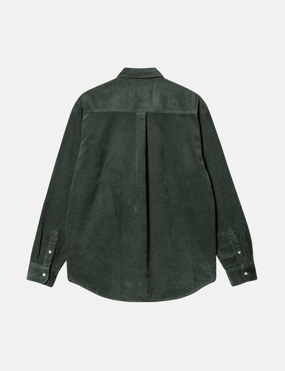 Chemise Madison en velours côtelé - Vert buis/Cire