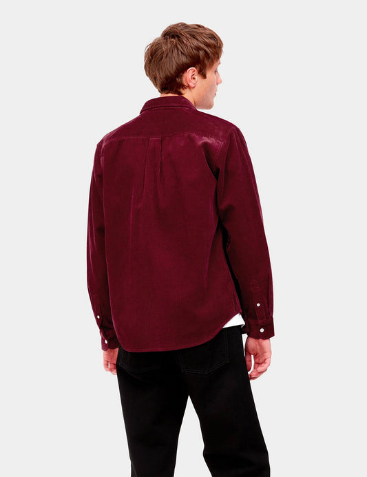 Madison Cord Hemd – Corvina Burgund/Schwarz