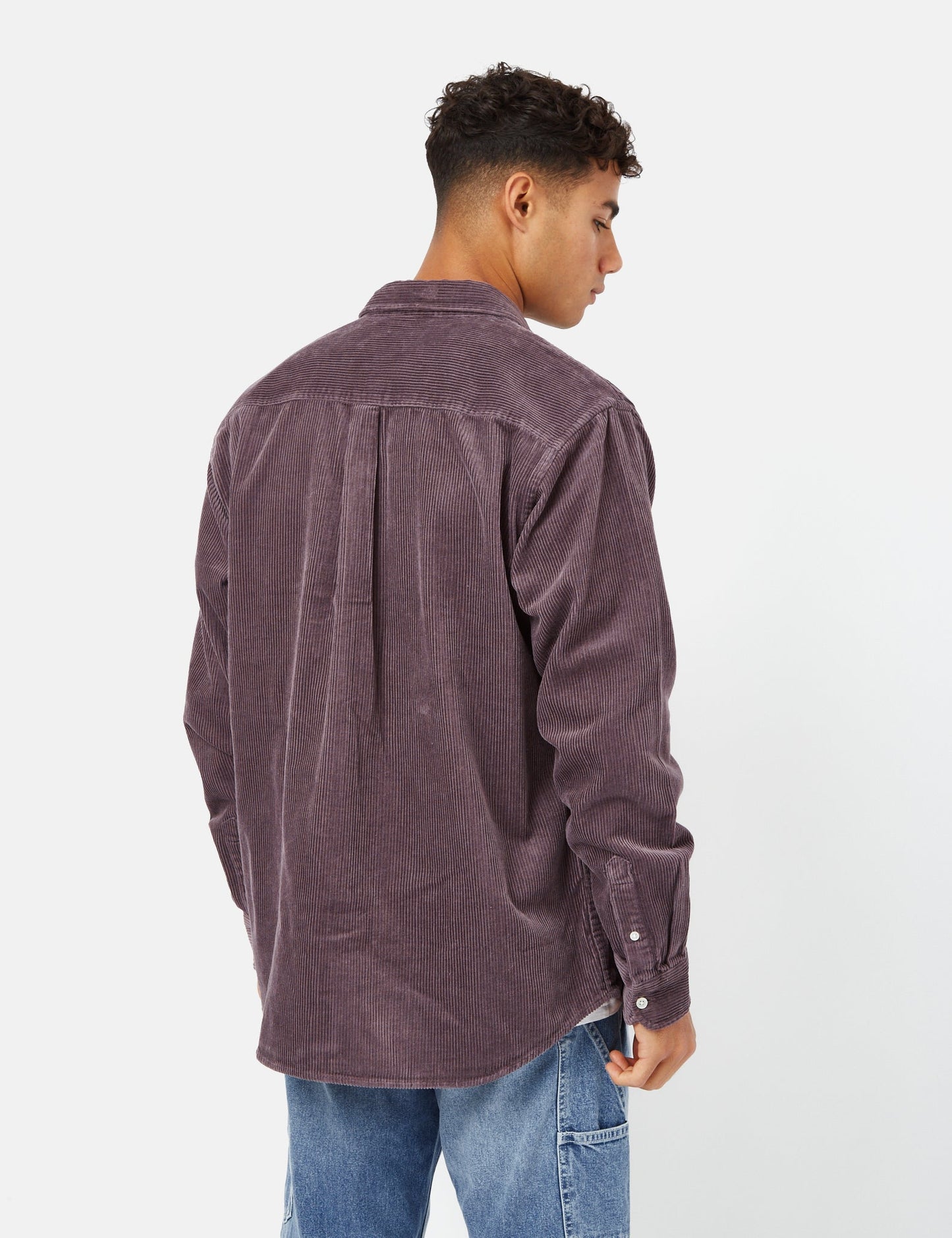 Chemise Madison en velours côtelé - Rose Chardon Brumeux/Noir