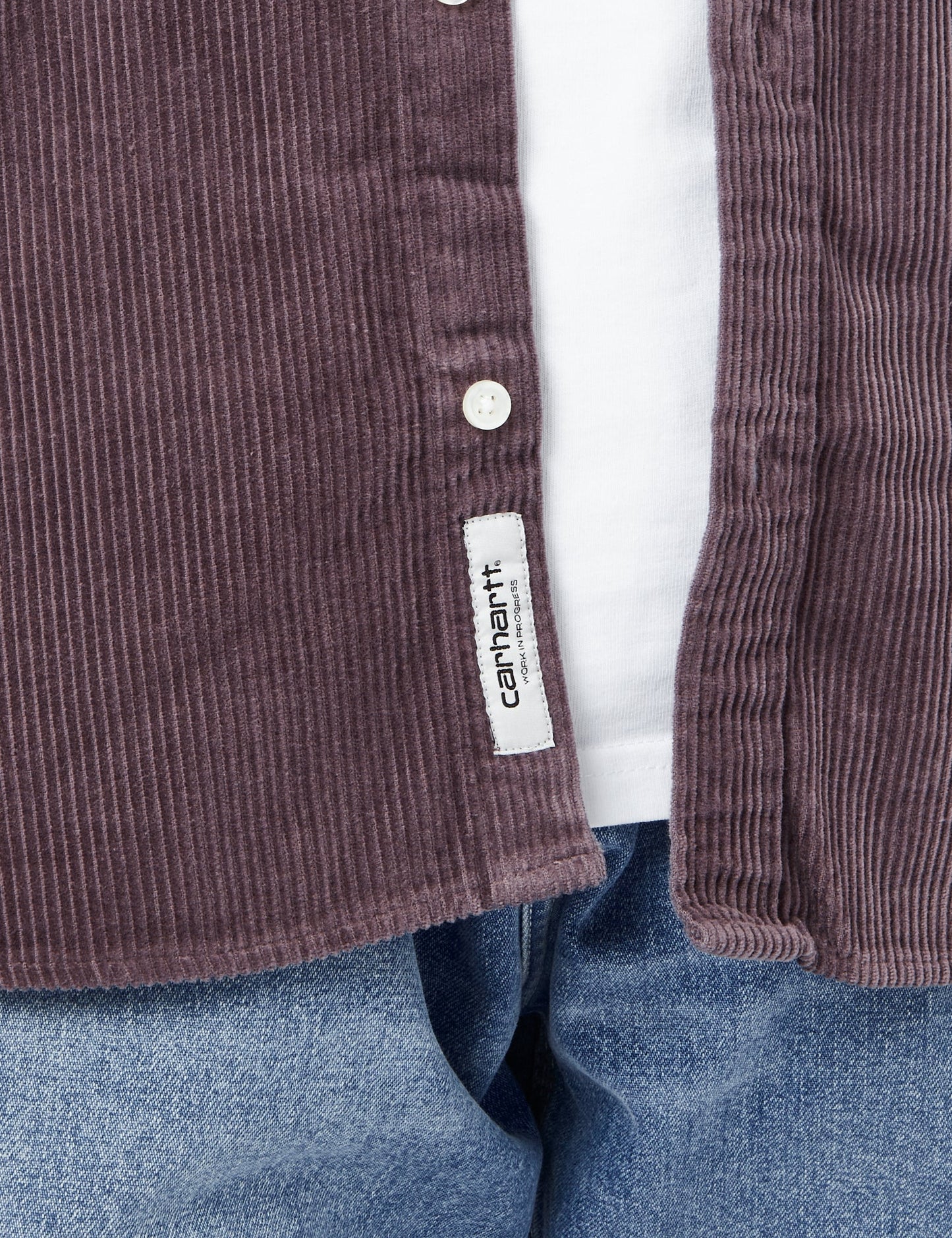 Chemise Madison en velours côtelé - Rose Chardon Brumeux/Noir