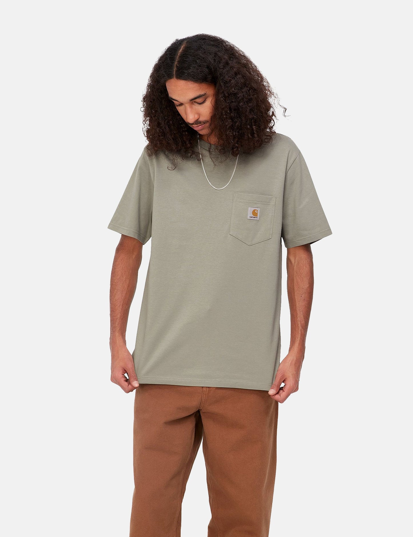 T-shirt à poche (régulier) - Vert Yucca