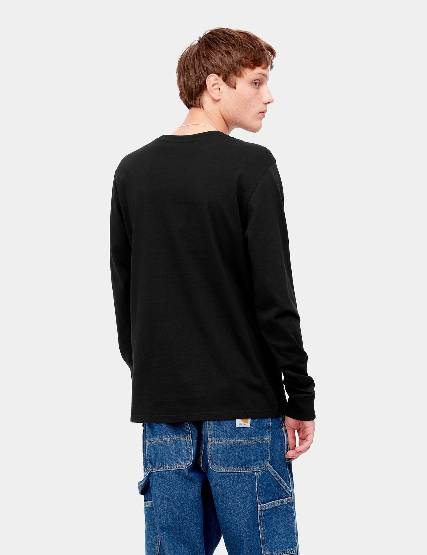 T-shirt à manches longues avec poche - Noir