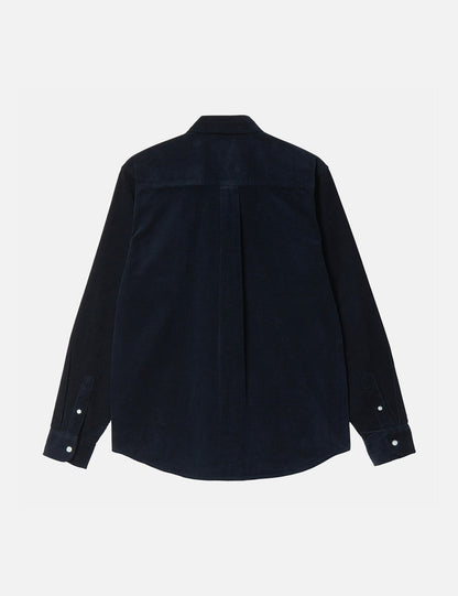 Chemise Madison (Côtelé fin) - Bleu marine foncé/Blanc