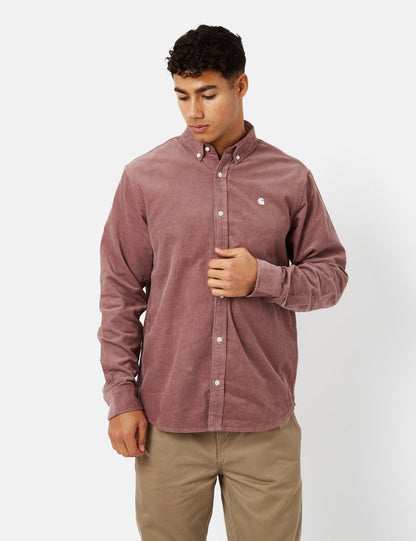 Chemise Madison (Fine Corde) - Rouge lupin/Blanc