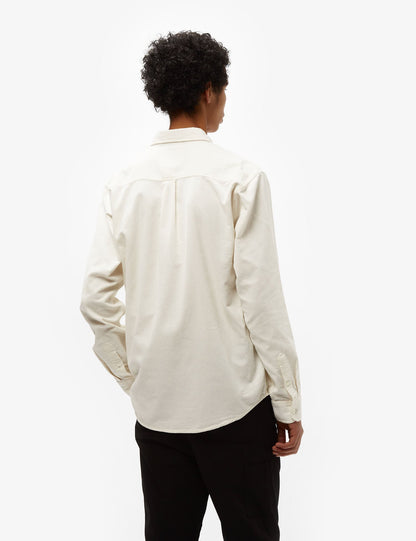 Chemise en velours côtelé Madison (coupe regular) - Cire/Noir
