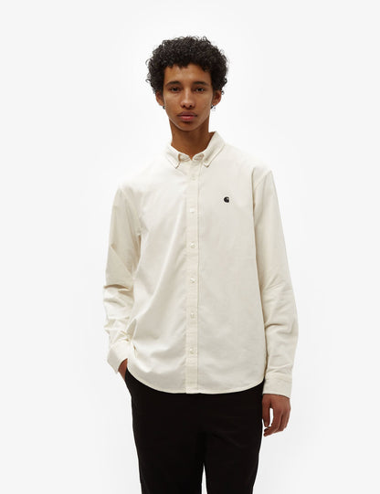 Chemise en velours côtelé Madison (coupe regular) - Cire/Noir