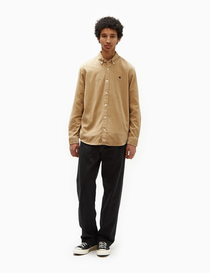 Chemise Madison en velours côtelé (coupe classique) - Kaki sablé